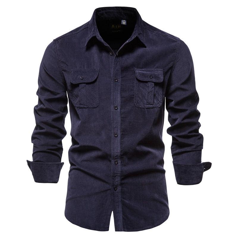 Camisa Australiana de Algodón – Estilo Atemporal azul marino
