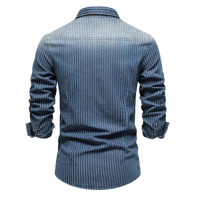 Camisa Denim Urban Style – Tu Mejor Aliada azul marino 2