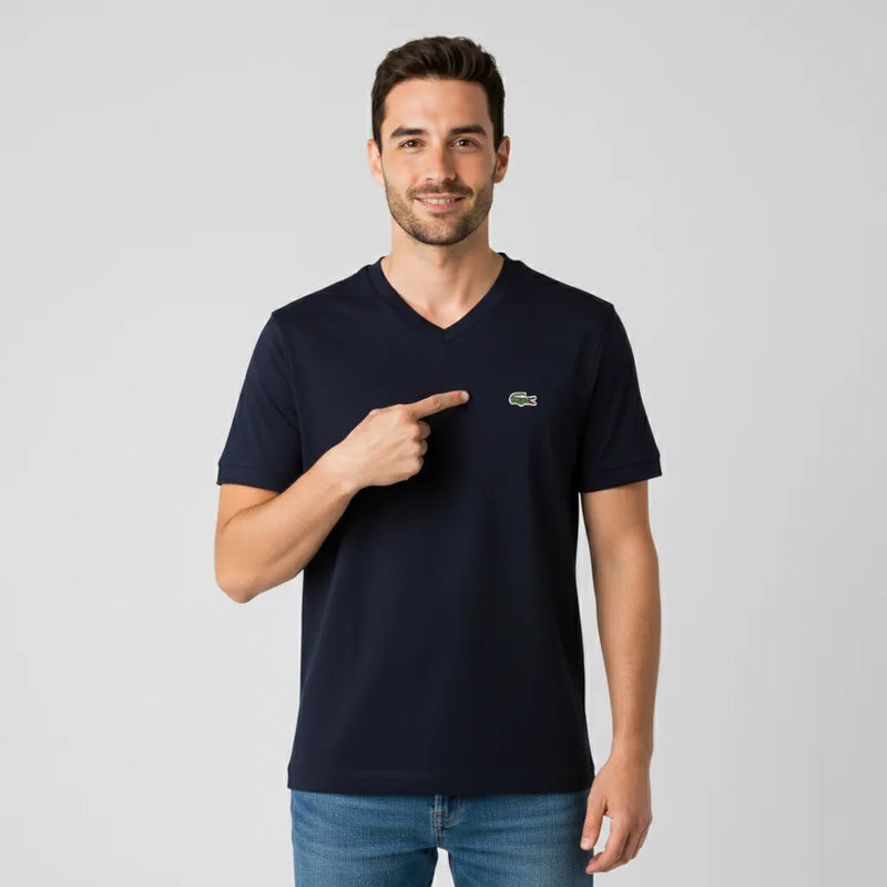 Pack x5 Remeras Cuello en V Lacoste Hombre Algodón Premium™