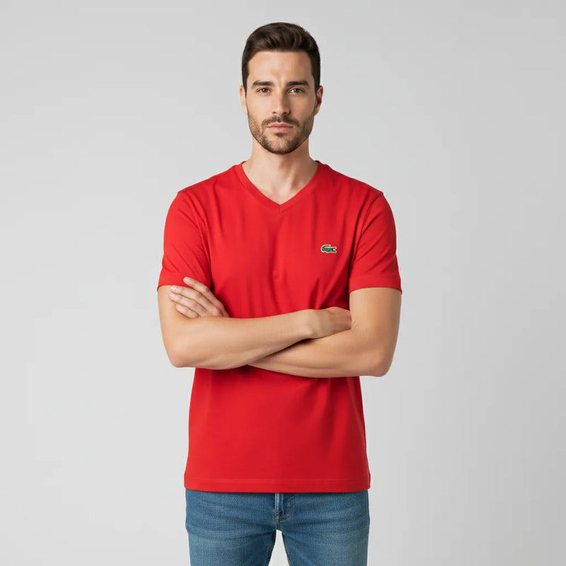 Pack x5 Remeras Cuello en V Lacoste Hombre Algodón Premium™