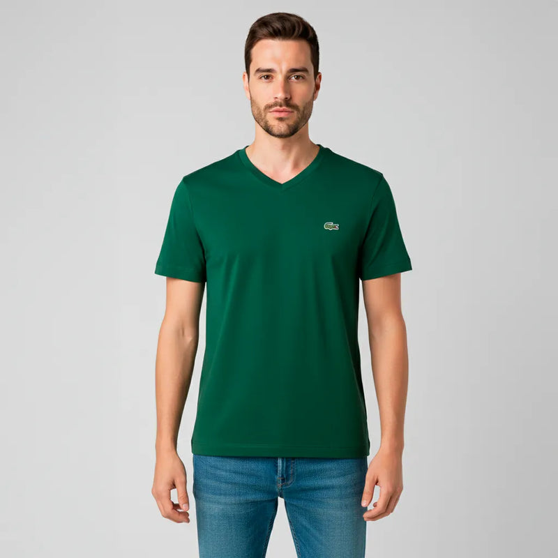 Pack x5 Remeras Cuello en V Lacoste Hombre Algodón Premium™