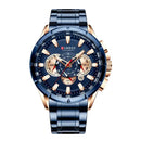 Reloj Elegancia Acero Inoxidable – Precisión y Estilo azul 